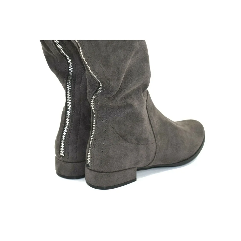 Charlotte Russe Women's Gray Knee High Boots Size 8 with‎ Box